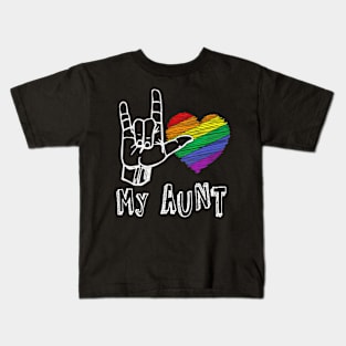 I Love My Aunt, Cute LGBT Pride Flag Kids T-Shirt